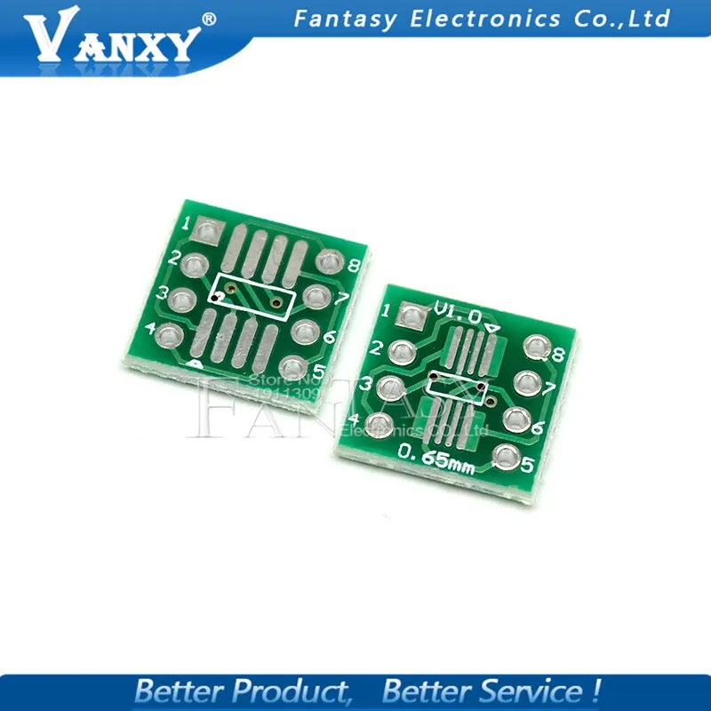 100PCS TSSOP8 SSOP8 SOP8 to DIP8 Transfer Board DIP Pin Board Pitch Adapter
