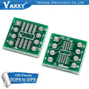 100PCS TSSOP8 SSOP8 SOP8 to DIP8 Transfer Board DIP Pin Board Pitch Adapter
