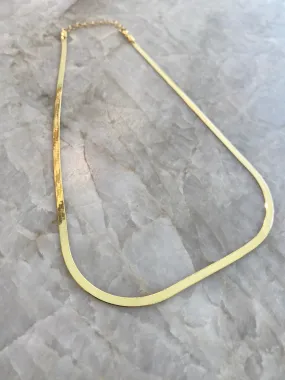 10k Solid Gold 2.5mm Herringbone Necklace (16" with extender to 18")