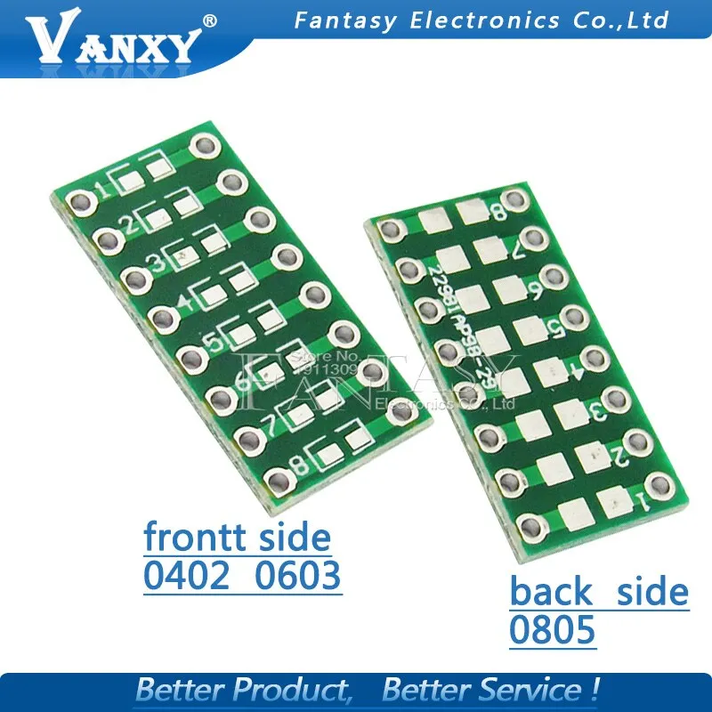 10pcs 0805 0603 0402 to DIP PCB Transfer Board DIP Pin Board Pitch Adapter keysets