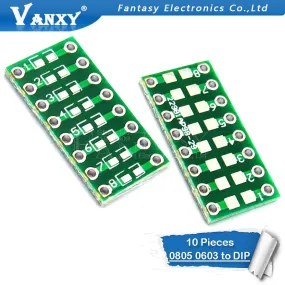 10pcs 0805 0603 0402 to DIP PCB Transfer Board DIP Pin Board Pitch Adapter keysets