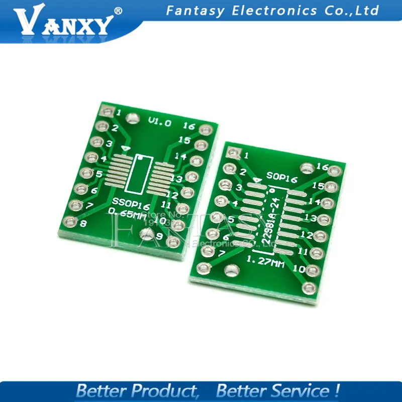 10PCS TSSOP16 SSOP16 SOP16 to DIP16 Transfer Board DIP Pin Board Pitch Adapter PCB