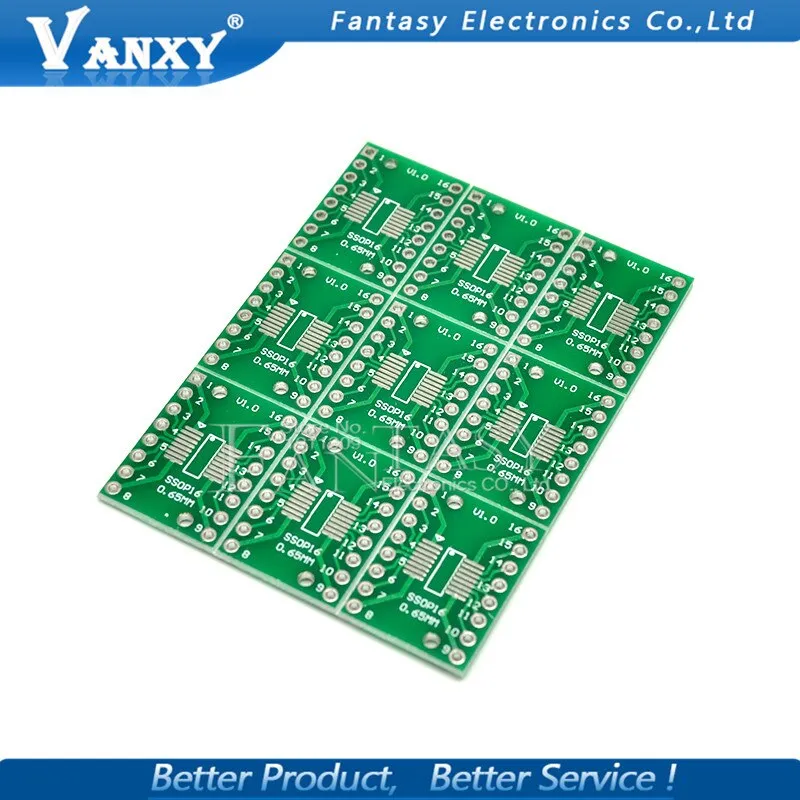 10PCS TSSOP16 SSOP16 SOP16 to DIP16 Transfer Board DIP Pin Board Pitch Adapter PCB