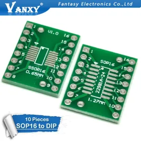 10PCS TSSOP16 SSOP16 SOP16 to DIP16 Transfer Board DIP Pin Board Pitch Adapter PCB