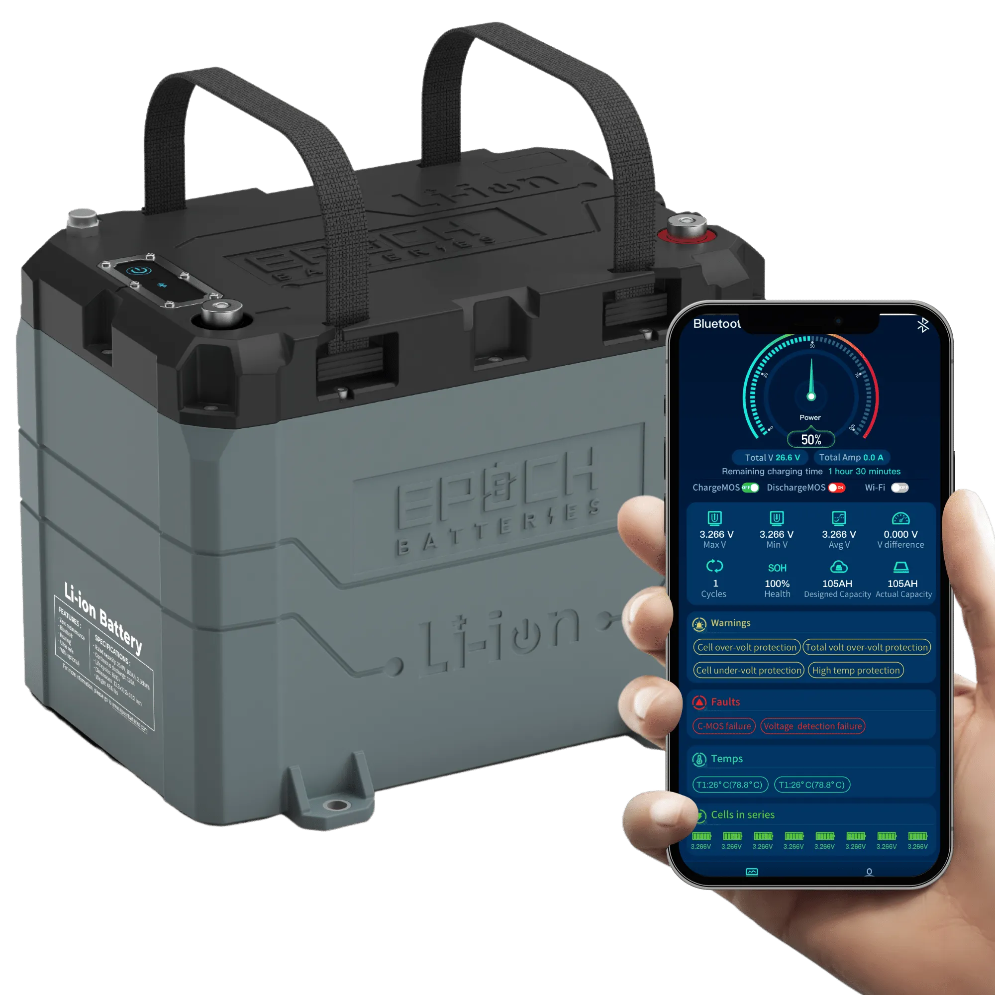 12V 100Ah Marine Battery - Lithium Trolling Motor Battery