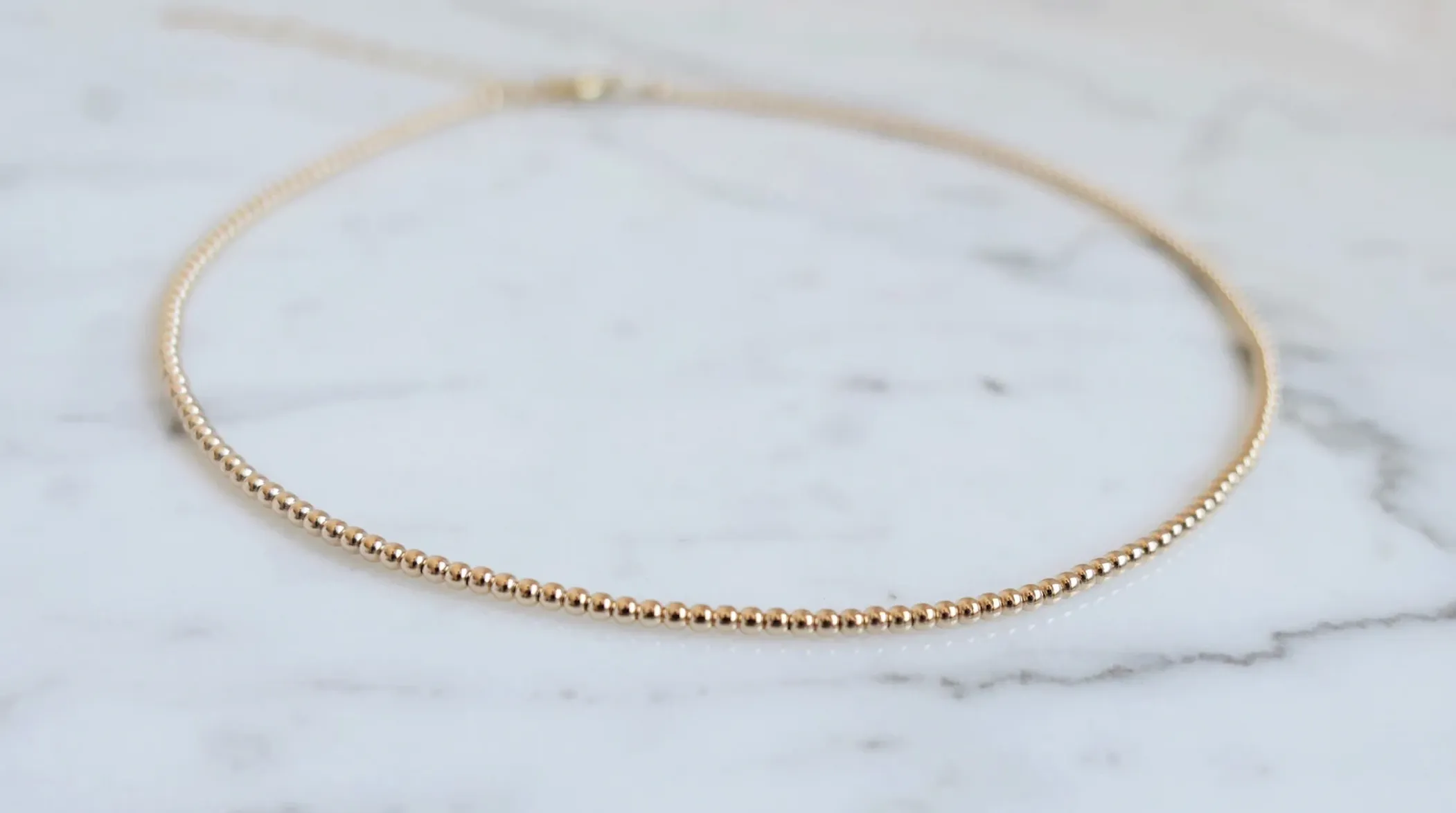 14 Karat Gold Fill Beaded Choker Necklace