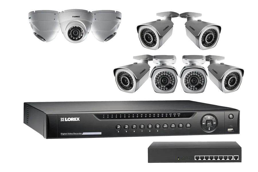 16-Channel HD NVR with Weatherproof HD IP Cameras