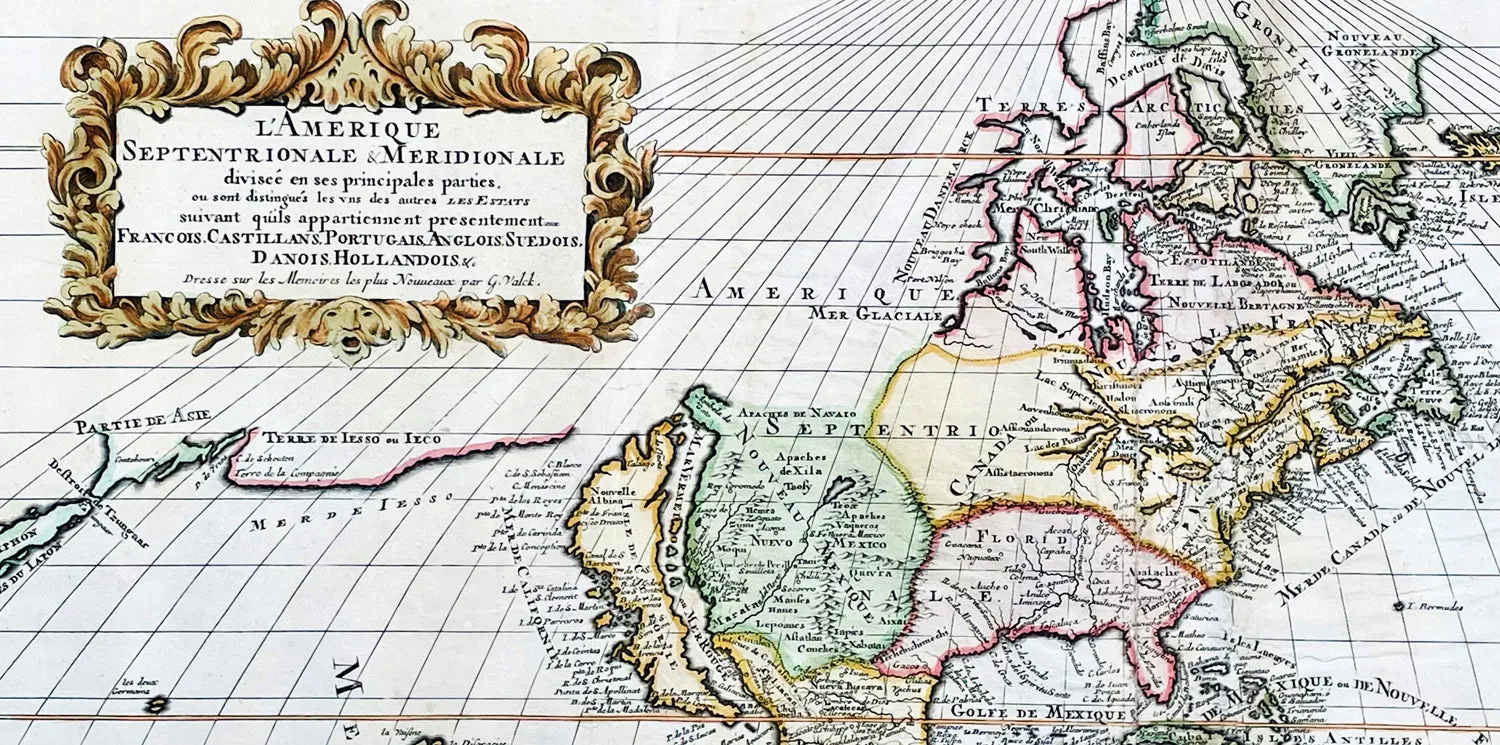 1695 Gerard Valk Antique Map of North & South America, California as an Island