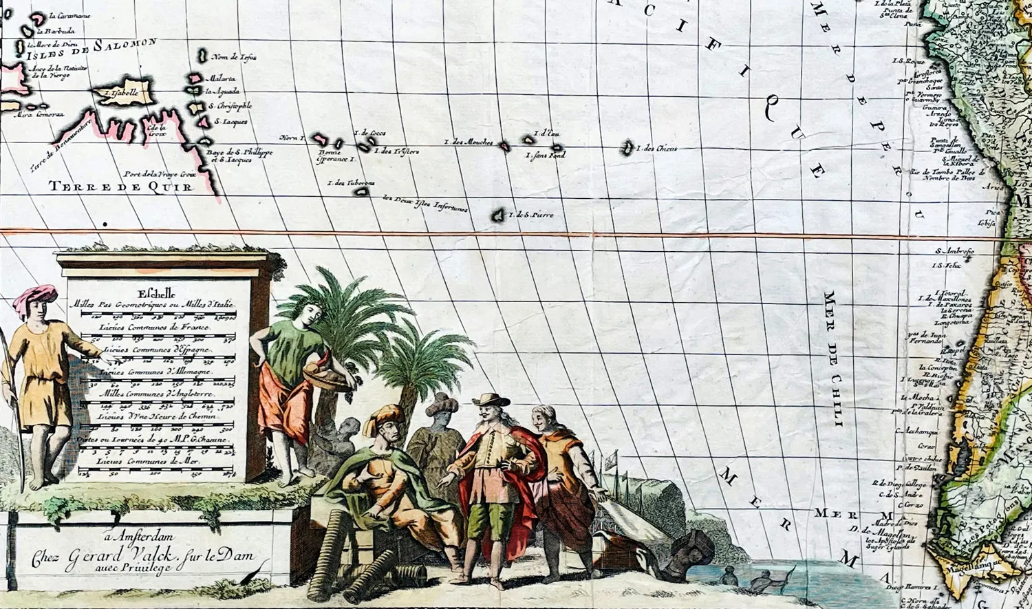 1695 Gerard Valk Antique Map of North & South America, California as an Island