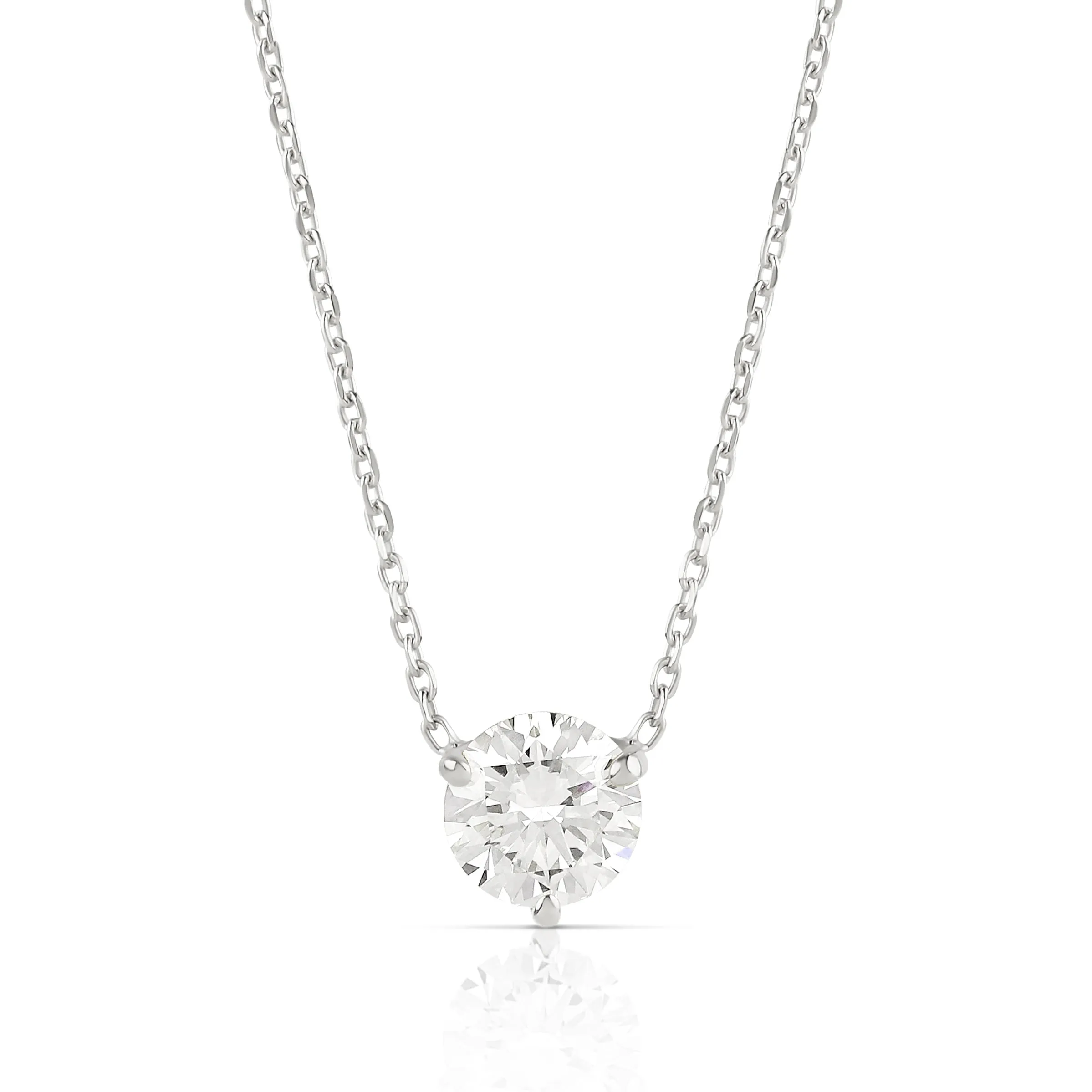 1ct Lab Diamond Solitaire Necklace