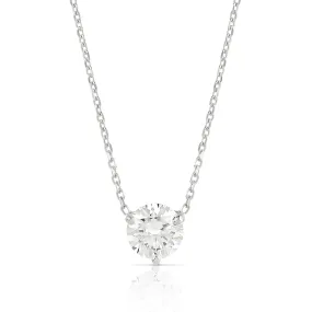 1ct Lab Diamond Solitaire Necklace