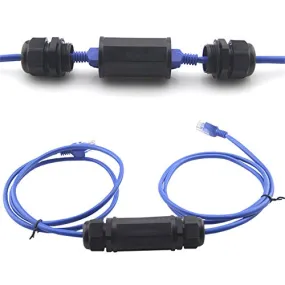 (2 Pack) Toptekits RJ45 Waterproof Connector IP67 Ethernet Network Cable Connector Double Head Outdoor LAN Coupler Adapter Female Cat5, 6,8P8C