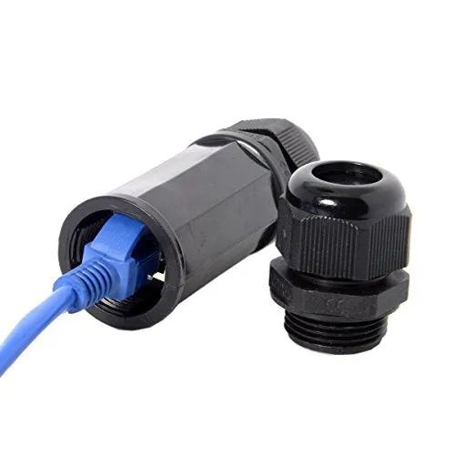 (2 Pack) Toptekits RJ45 Waterproof Connector IP67 Ethernet Network Cable Connector Double Head Outdoor LAN Coupler Adapter Female Cat5, 6,8P8C
