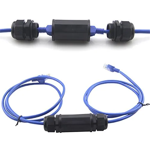 (2 Pack) Toptekits RJ45 Waterproof Connector IP67 Ethernet Network Cable Connector Double Head Outdoor LAN Coupler Adapter Female Cat5, 6,8P8C