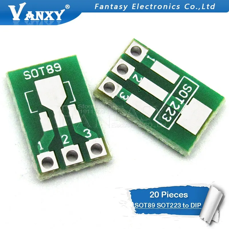 20pcs SOT89 SOT223 to DIP PCB Transfer Board DIP Pin Board Pitch Adapter keysets