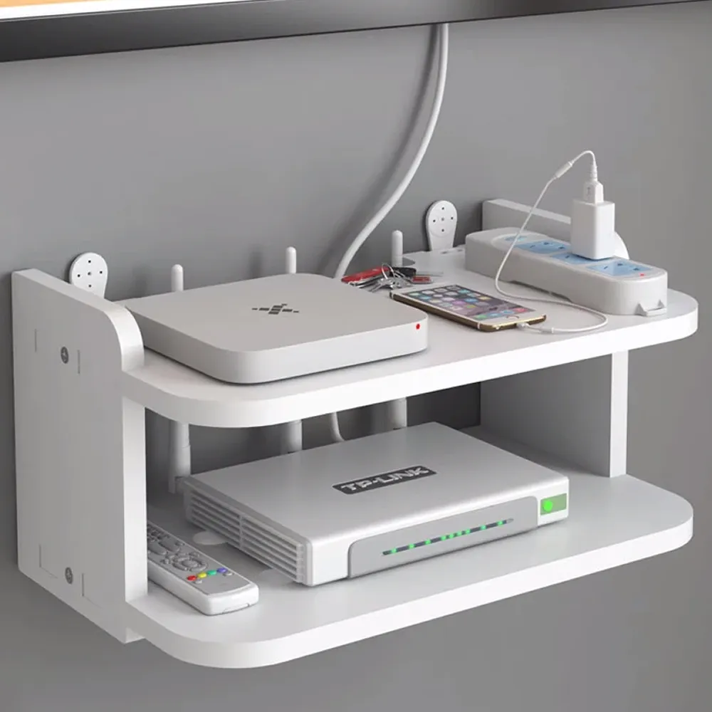 28 x 12.7 x 19cm Modern Simplicity Router Wall Shelf Rack RA-116