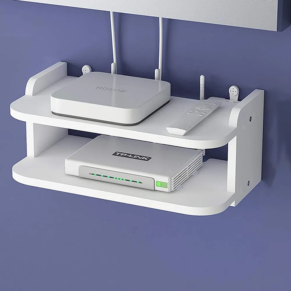 28 x 12.7 x 19cm Modern Simplicity Router Wall Shelf Rack RA-116