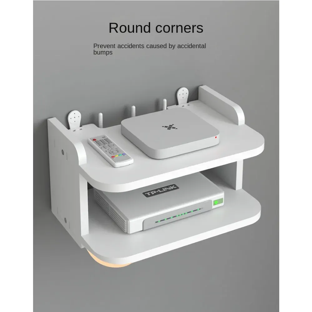 28 x 12.7 x 19cm Modern Simplicity Router Wall Shelf Rack RA-116