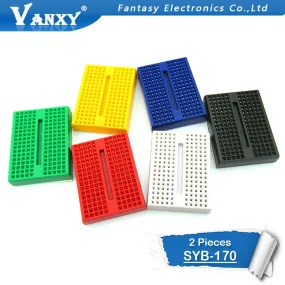 2PCS SYB-170 Mini Solderless Prototype Breadboard 170 Tie-points PCB Test Board