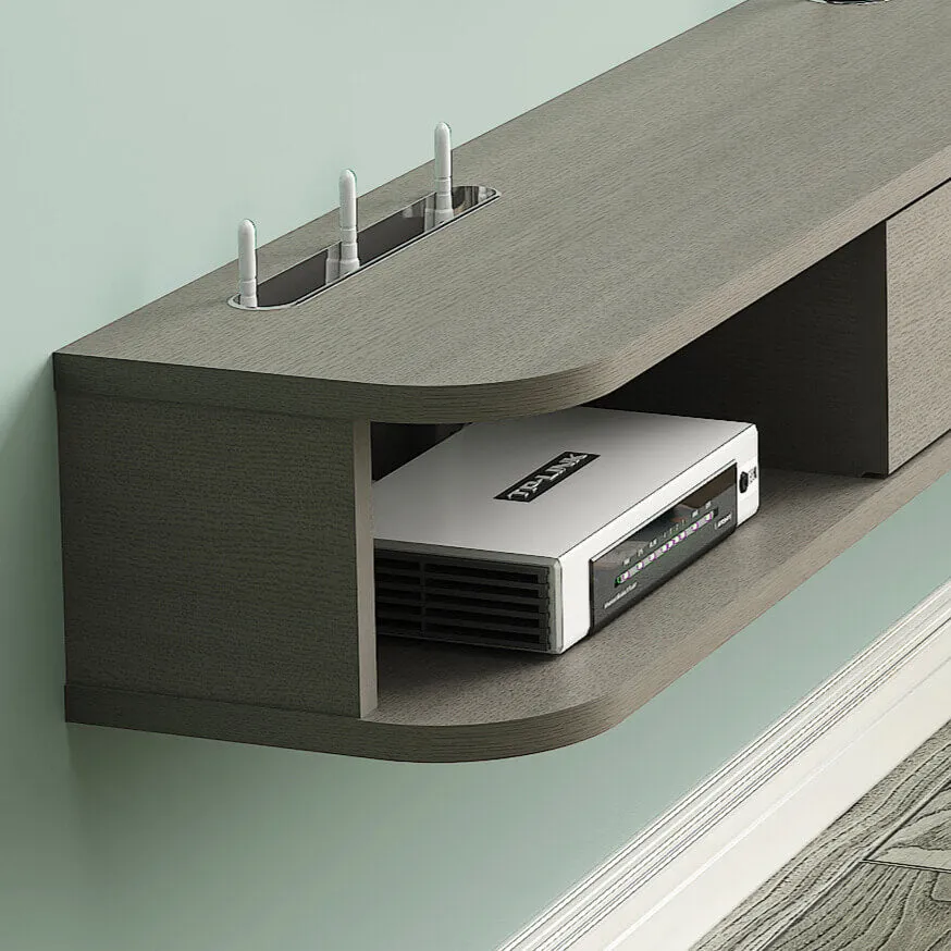 55" Eclan Floating TV Stand, Oak Grey