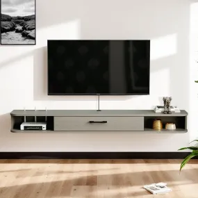 55" Eclan Floating TV Stand, Oak Grey