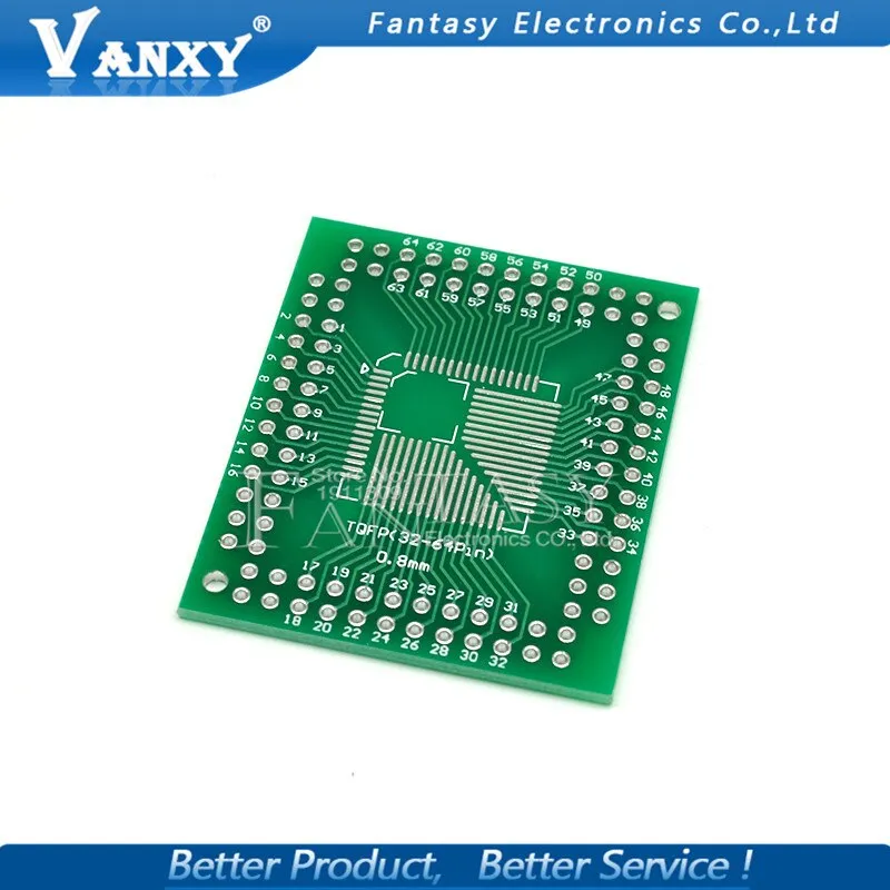 5PCS FQFP TQFP 32 44 64 80 100 LQFP to DIP Transfer Board DIP Pin Board Pitch Adapter