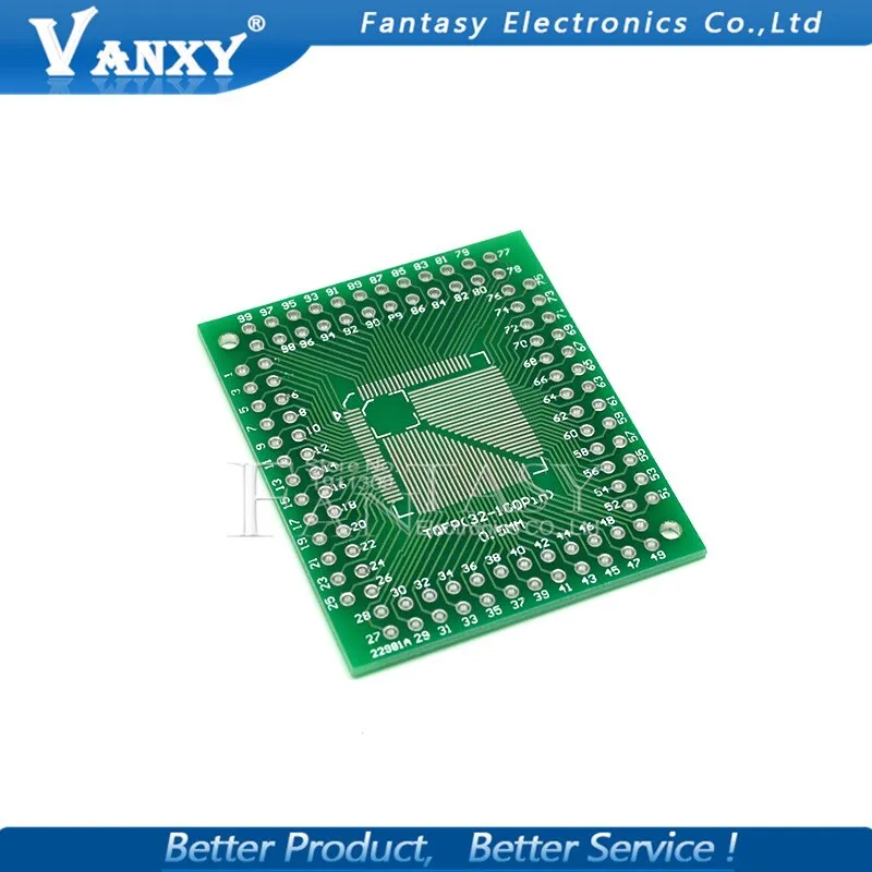 5PCS FQFP TQFP 32 44 64 80 100 LQFP to DIP Transfer Board DIP Pin Board Pitch Adapter