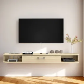 63" Pureza Floating TV Stand, Light Oak