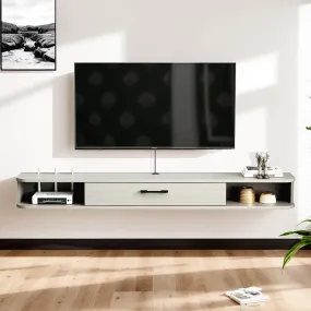 70.86" Eclan Floating TV Stand, Oak Grey