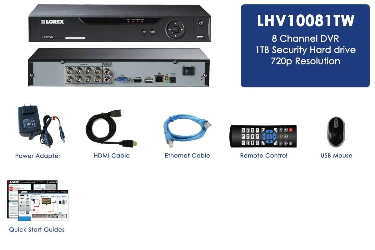 8 Channel Security DVR with HD Recording