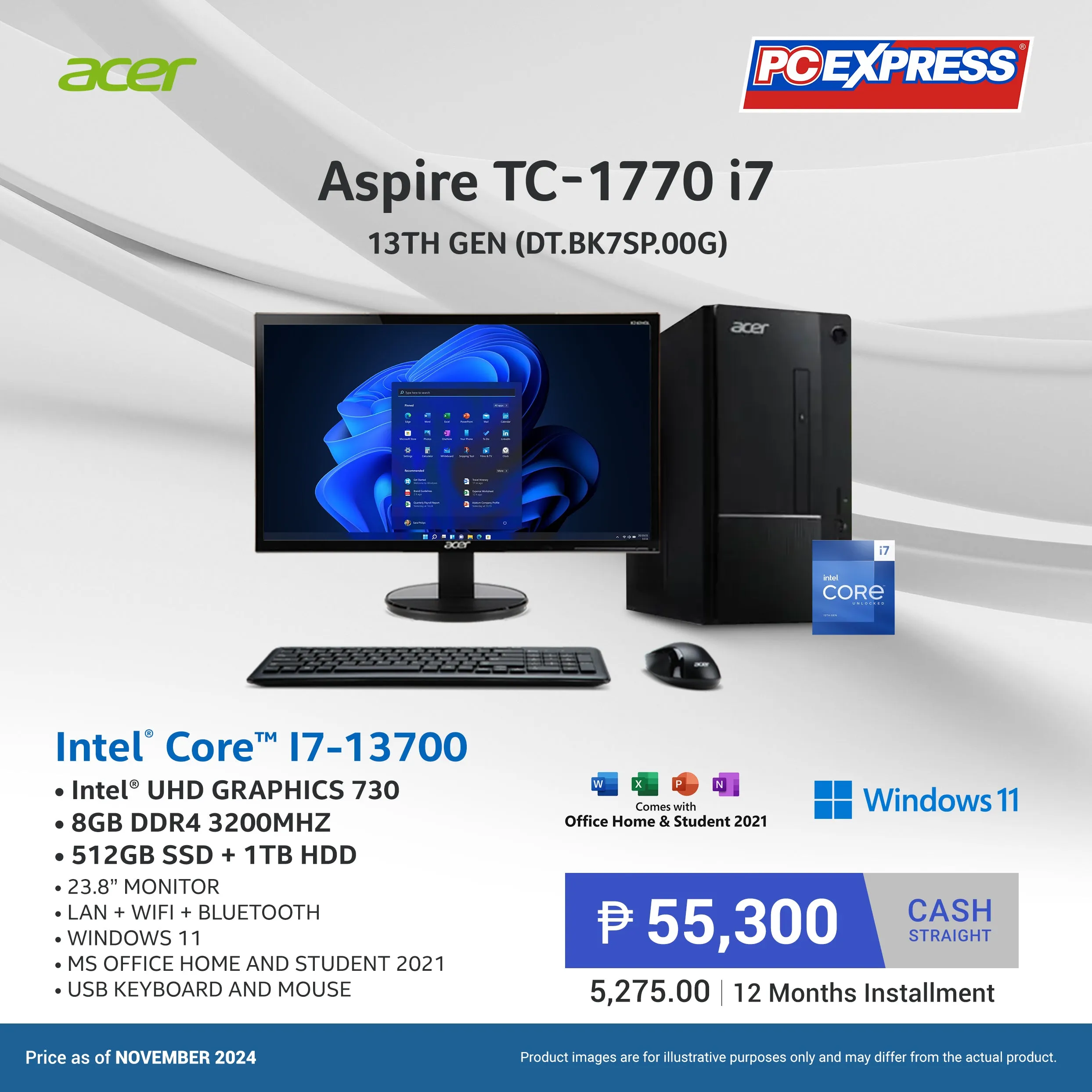 Acer Aspire TC-1770 (DT.BK7SP.00G) Intel® Core™ i7 Desktop Package