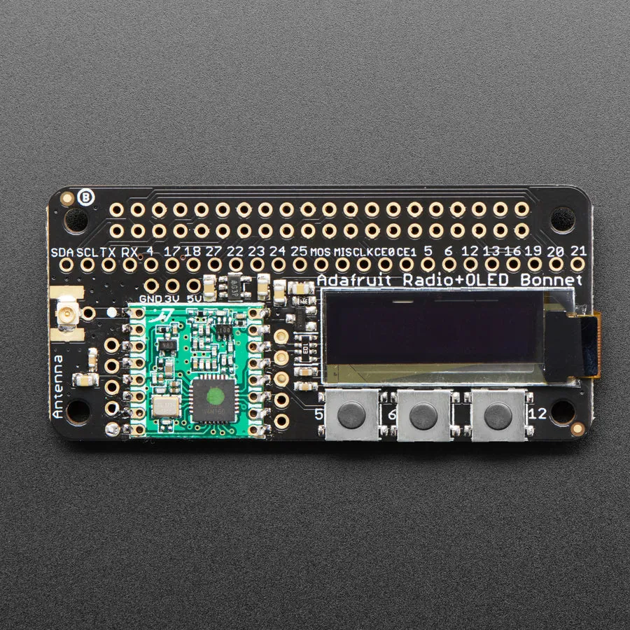 Adafruit RFM69HCW Transceiver Radio Bonnet - 868 or 915 MHz - RadioFruit