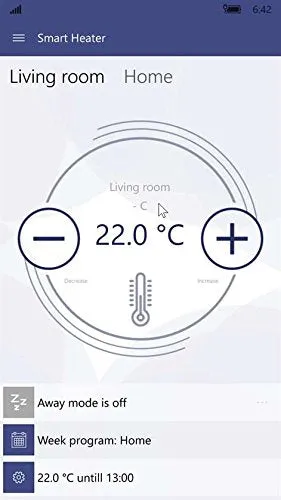 ADAX Neo Smart Wifi Electric Panel Heater/Convector Radiator With Timer. Smartphone Control, Splash Proof, Economic, Modern, Designer, 1400W, Lava Grey
