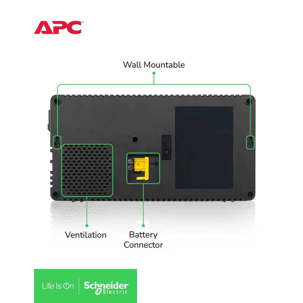APC BV650I-MSX Easy UPS Backup Battery BV 650VA, Universal Outlet, 230V with AVR Automatic Voltage Stabilizers