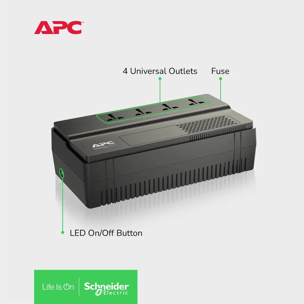 APC BV650I-MSX Easy UPS Backup Battery BV 650VA, Universal Outlet, 230V with AVR Automatic Voltage Stabilizers