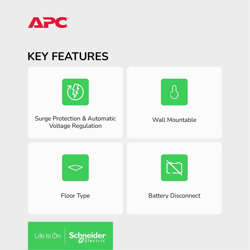 APC BV650I-MSX Easy UPS Backup Battery BV 650VA, Universal Outlet, 230V with AVR Automatic Voltage Stabilizers