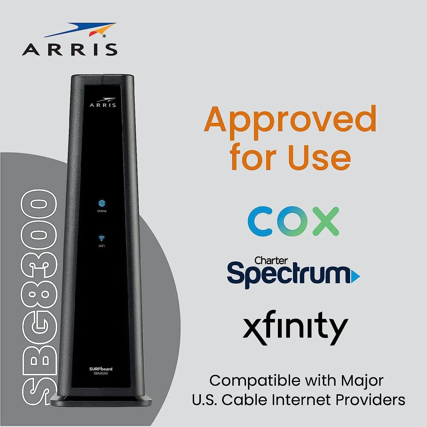 ARRIS SURFboard SBG8300 DOCSIS 3.1 Gigabit Cable Modem & AC2350 Wi-Fi Router (Refurbished)