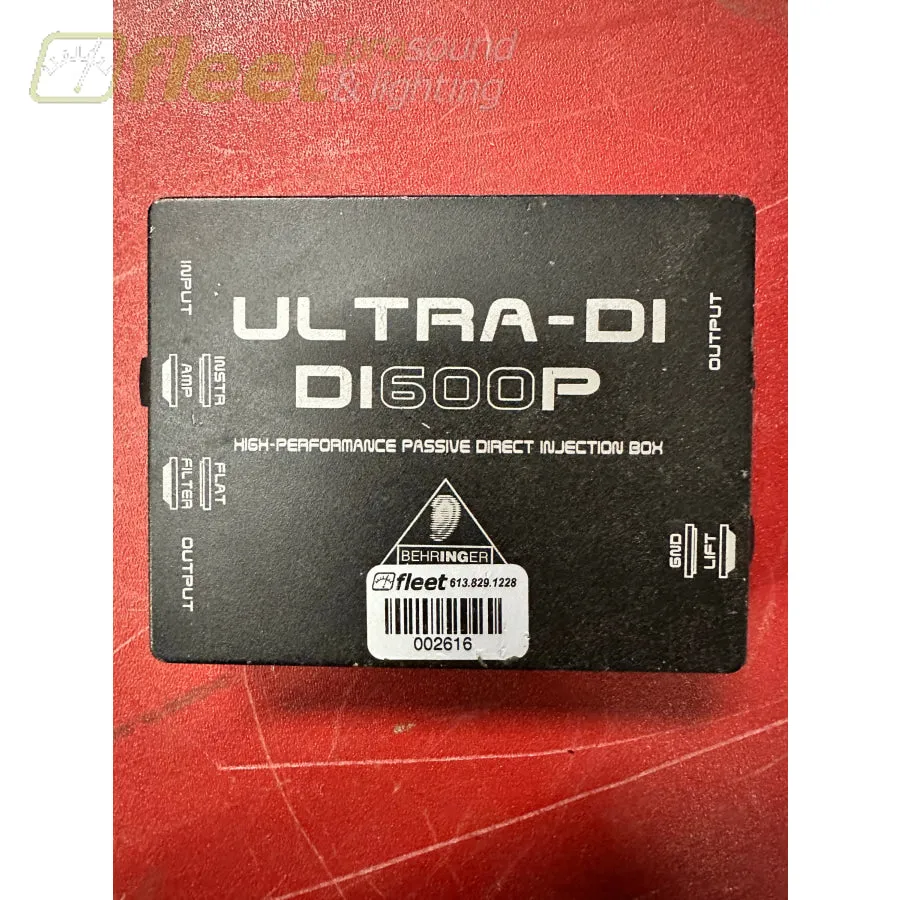 Behringer DI600P Ultra-DI Passive Direct Injection Box, Used, from Rental Department
