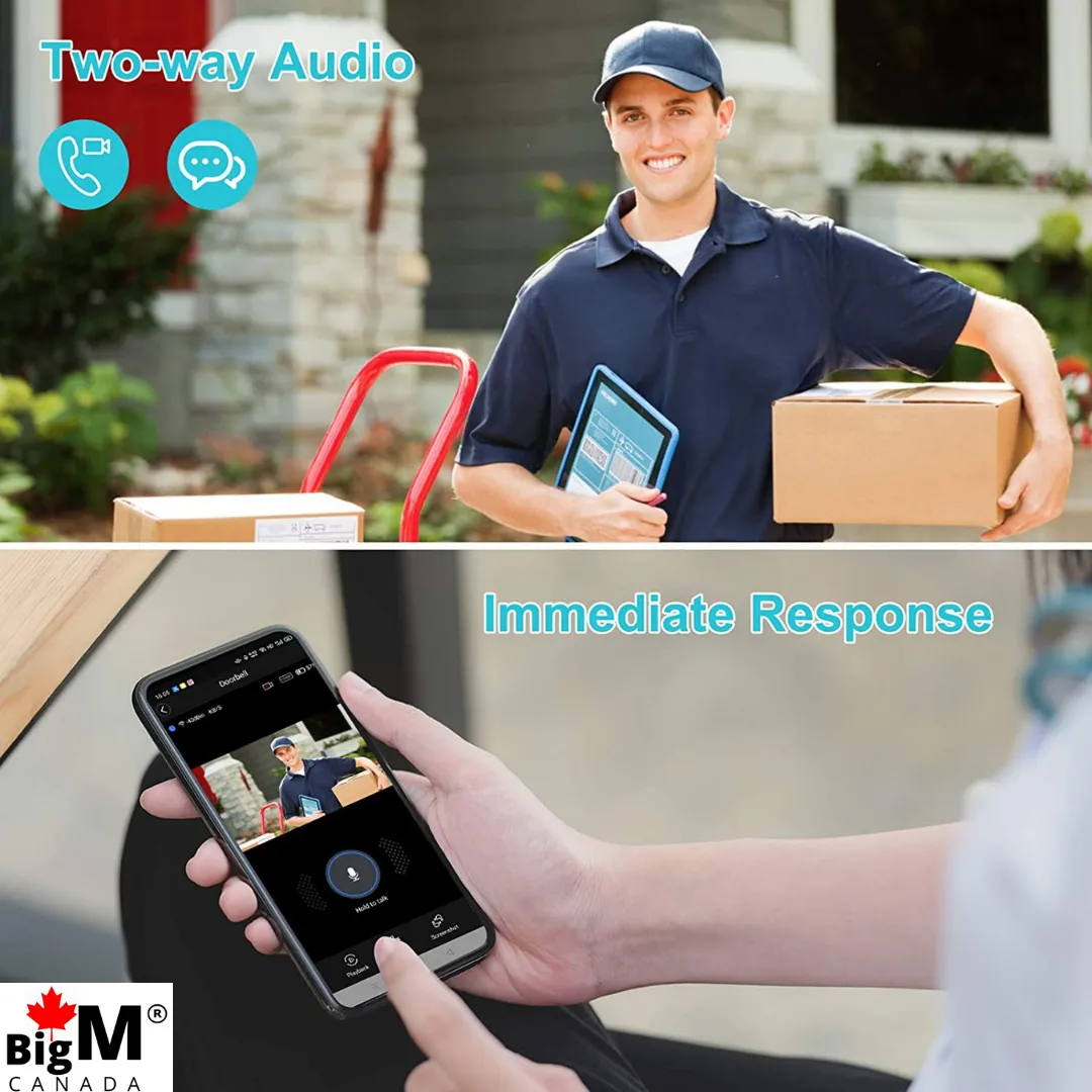 BigM 1080P Wireless Video Doorbell Camera with PIR Motion Detection