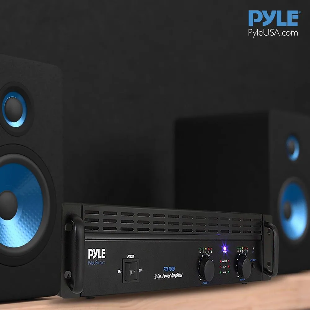 Bluetooth Pro Audio Power Amplifier - 2-Channel Professional Rack Mount Bridgeable Sound Amplifier (1000 Watt)