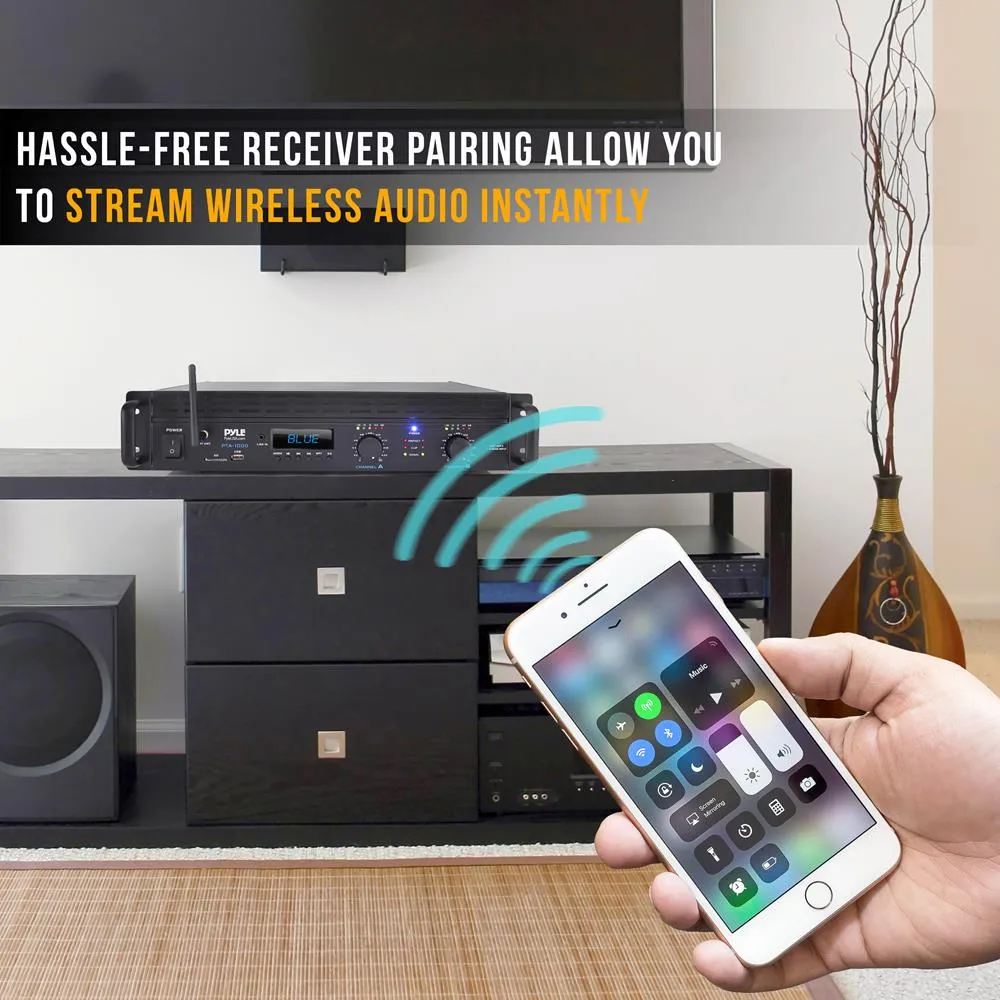 Bluetooth Pro Audio Power Amplifier - 2-Channel Professional Rack Mount Bridgeable Sound Amplifier
