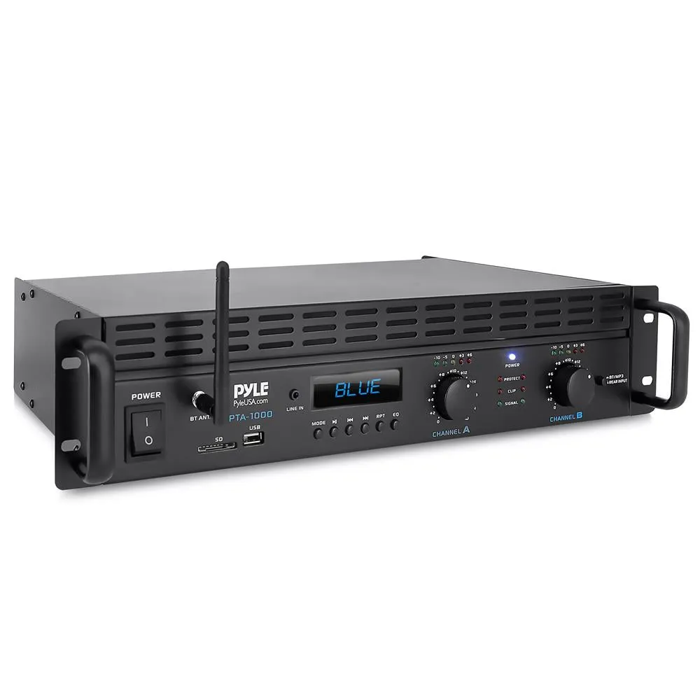 Bluetooth Pro Audio Power Amplifier - 2-Channel Professional Rack Mount Bridgeable Sound Amplifier