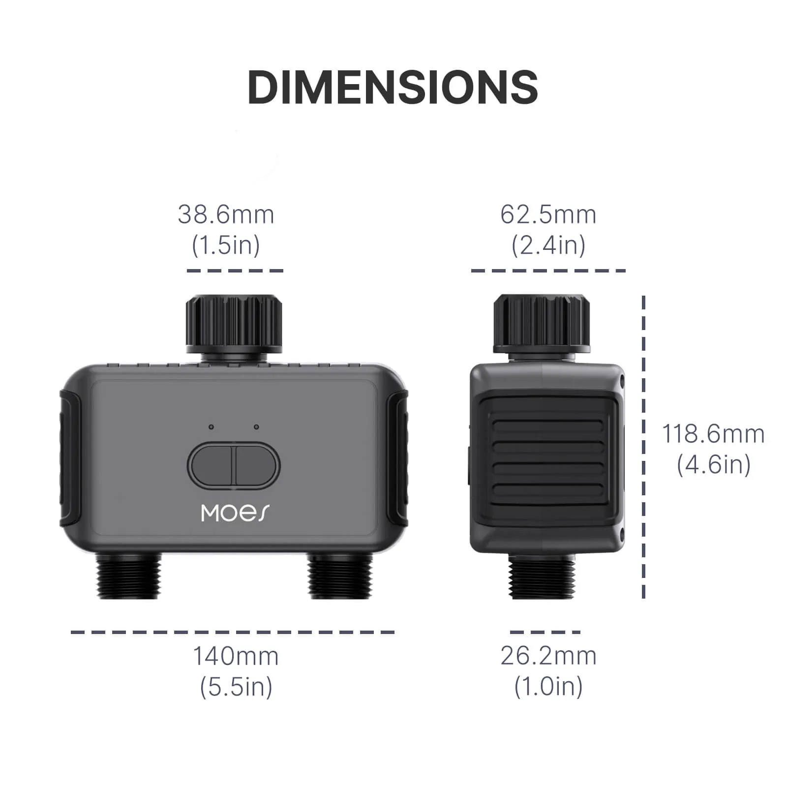 Bluetooth Timer, Smart Sprinkler Water Timer with 2 Outlet