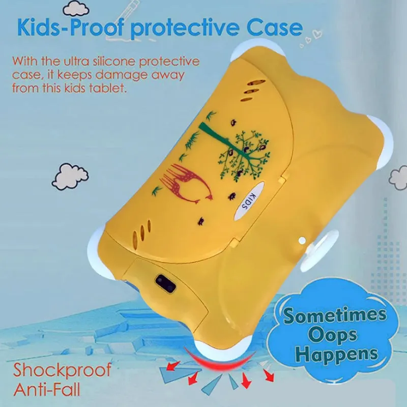 C7-4Gb Rom Android 11 Cortex-A7 Quad-Core Children Tablet Yt-C7 Yellow
