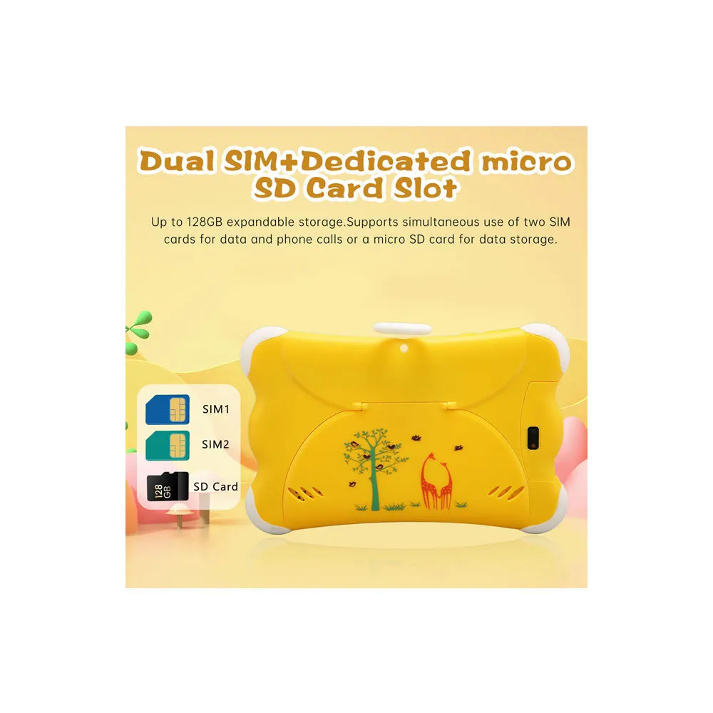 C7-4Gb Rom Android 11 Cortex-A7 Quad-Core Children Tablet Yt-C7 Yellow