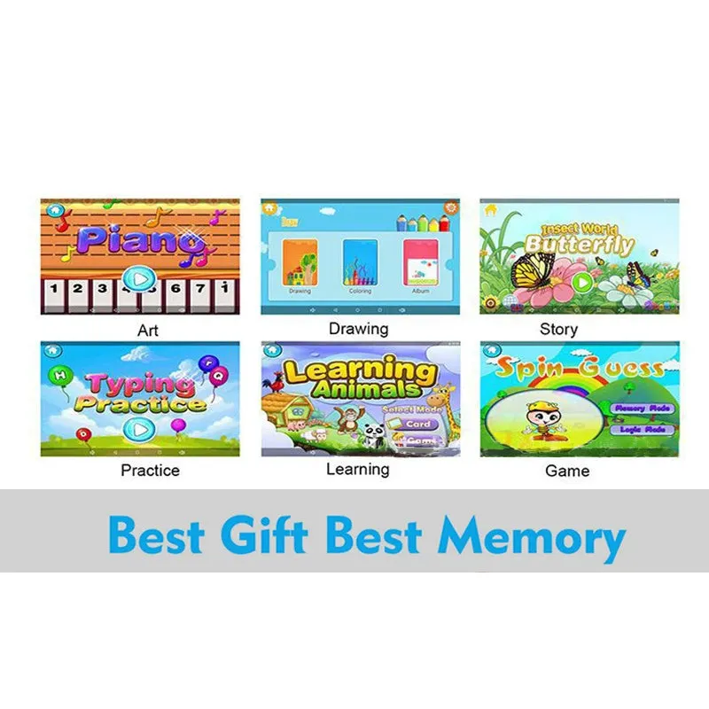 C7-4Gb Rom Android 11 Cortex-A7 Quad-Core Children Tablet Yt-C7 Yellow