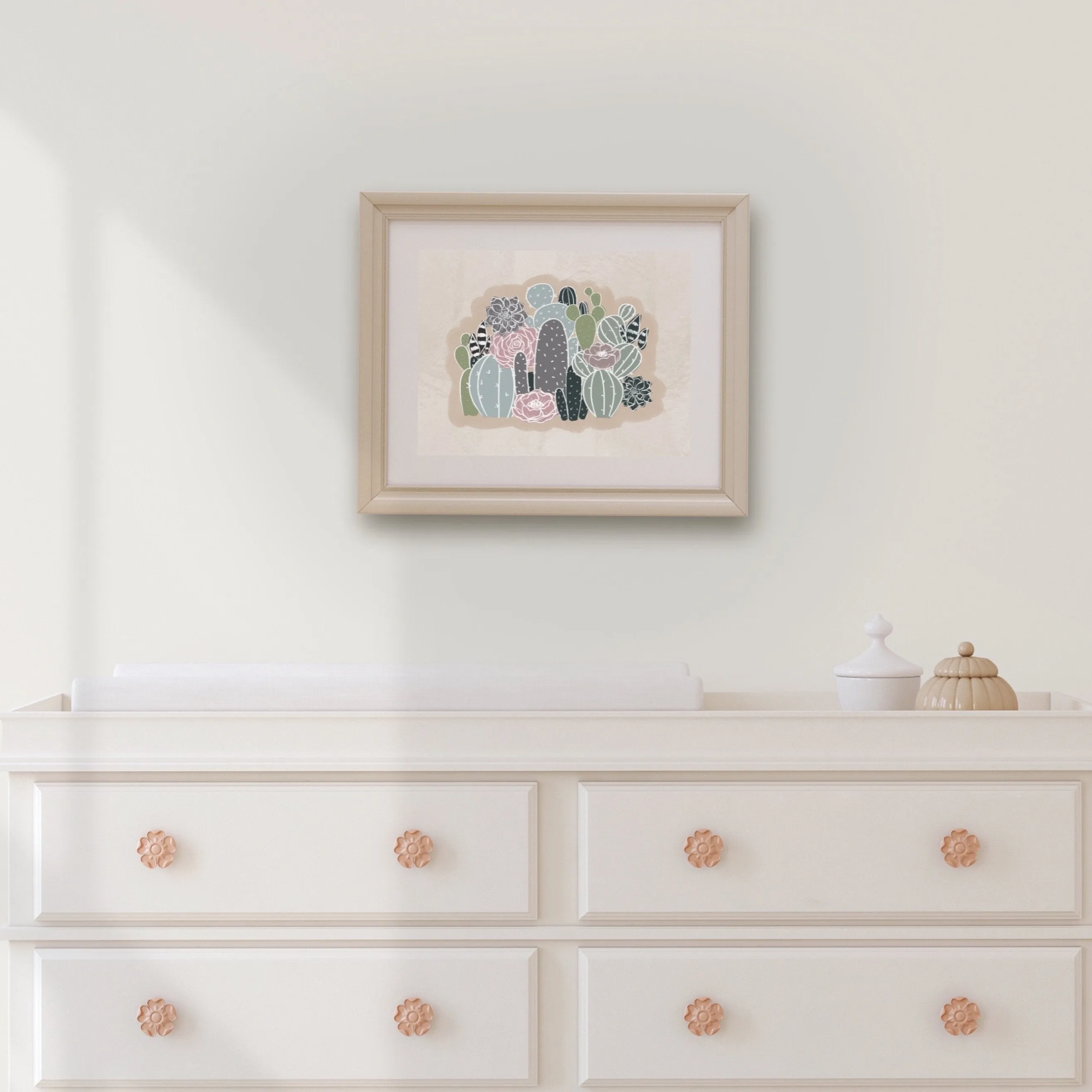 Cactus Floral Family Art Print