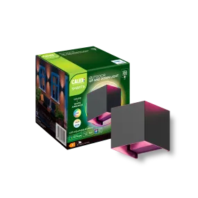 Calex Smart Outdoor Wall Light - IP54 - Up & Down - RGB and Warm White Light - Black