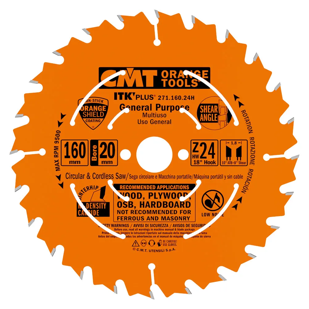 CMT Orange Tools 271.160.24H FAST FRAMING 160x20mm( 16)  T=24 ATB SHEAR