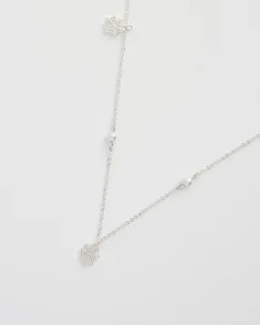 Cobweb & Pearl Silver Necklace